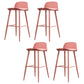 Contemporary Plastic Low Back Armless Bar Stools with Metal Base Red 4 Piece Set Clearhalo 'Bar Furniture' 'Bar Stools' 'bar_stools' 'furn' 'furn_bar_stools' 'Furniture' 'Kitchen & Dining Furniture' 7651259