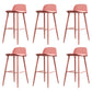 Contemporary Plastic Low Back Armless Bar Stools with Metal Base Red 6 Piece Set Clearhalo 'Bar Furniture' 'Bar Stools' 'bar_stools' 'furn' 'furn_bar_stools' 'Furniture' 'Kitchen & Dining Furniture' 7651260