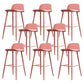 Contemporary Plastic Low Back Armless Bar Stools with Metal Base Red 8 Piece Set Clearhalo 'Bar Furniture' 'Bar Stools' 'bar_stools' 'furn' 'furn_bar_stools' 'Furniture' 'Kitchen & Dining Furniture' 7651261