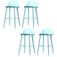 Contemporary Plastic Low Back Armless Bar Stools with Metal Base Turquoise 4 Piece Set Clearhalo 'Bar Furniture' 'Bar Stools' 'bar_stools' 'furn' 'furn_bar_stools' 'Furniture' 'Kitchen & Dining Furniture' 7651263