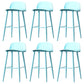 Contemporary Plastic Low Back Armless Bar Stools with Metal Base Turquoise 6 Piece Set Clearhalo 'Bar Furniture' 'Bar Stools' 'bar_stools' 'furn' 'furn_bar_stools' 'Furniture' 'Kitchen & Dining Furniture' 7651264
