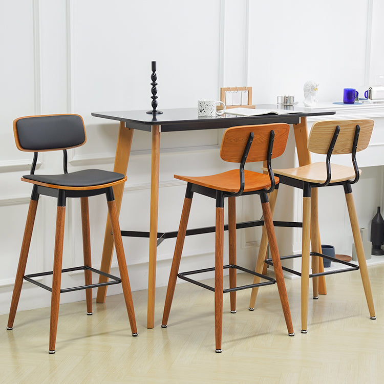 Contemporary Low Back Saddle Seat Bar Stools with Metal Base