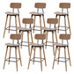 Contemporary Low Back Saddle Seat Bar Stools with Metal Base