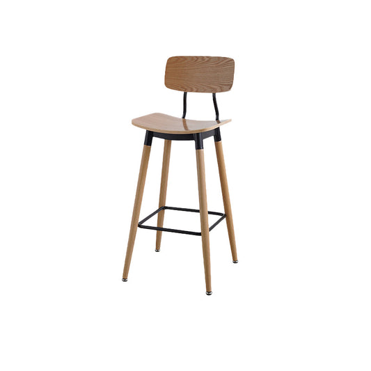 Contemporary Low Back Saddle Seat Bar Stools with Metal Base Natural 1 Piece Bar Stool(30"H)