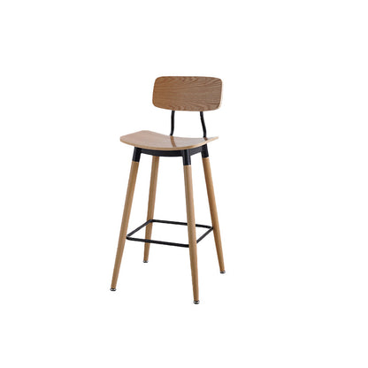 Contemporary Low Back Saddle Seat Bar Stools with Metal Base Natural 1 Piece Counter Stool(26"H)