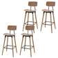 Contemporary Low Back Saddle Seat Bar Stools with Metal Base