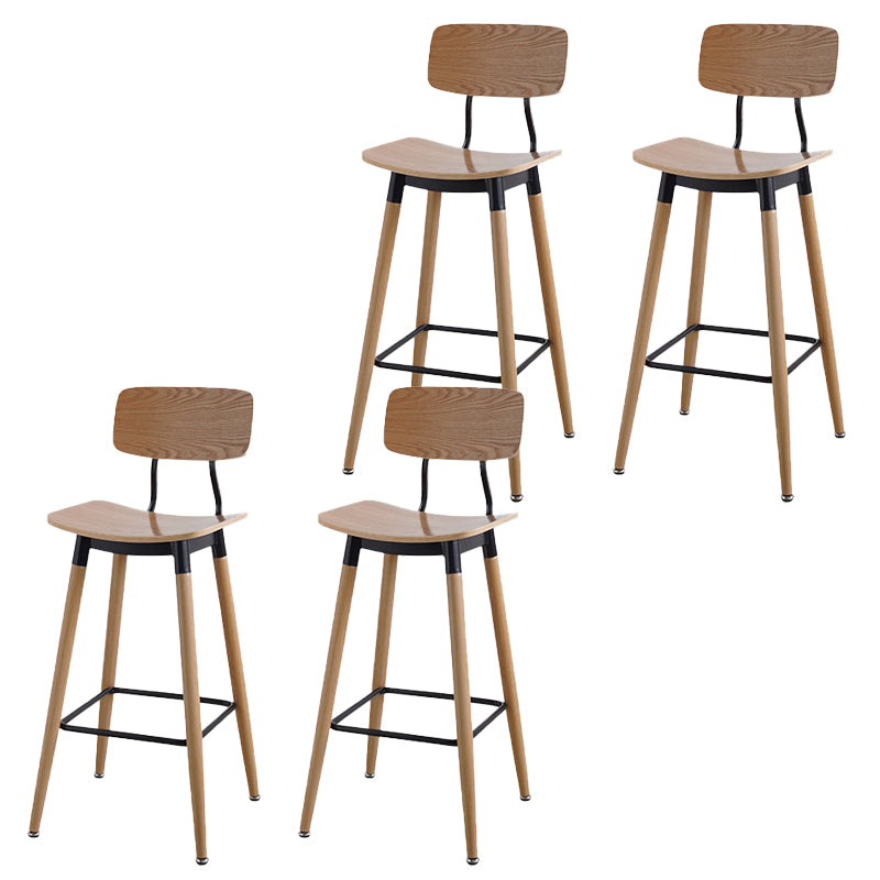 Contemporary Low Back Saddle Seat Bar Stools with Metal Base