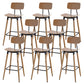 Contemporary Low Back Saddle Seat Bar Stools with Metal Base