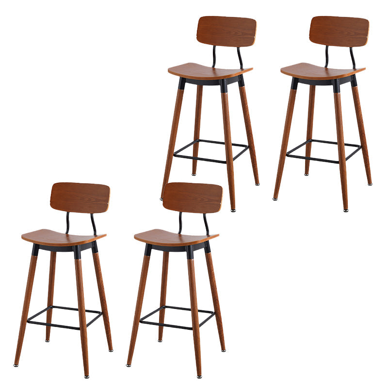 Contemporary Low Back Saddle Seat Bar Stools with Metal Base