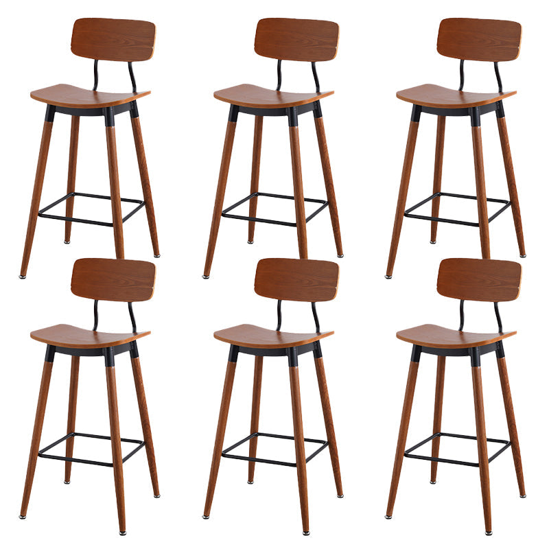 Contemporary Low Back Saddle Seat Bar Stools with Metal Base