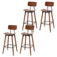 Contemporary Low Back Saddle Seat Bar Stools with Metal Base