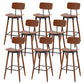 Contemporary Low Back Saddle Seat Bar Stools with Metal Base