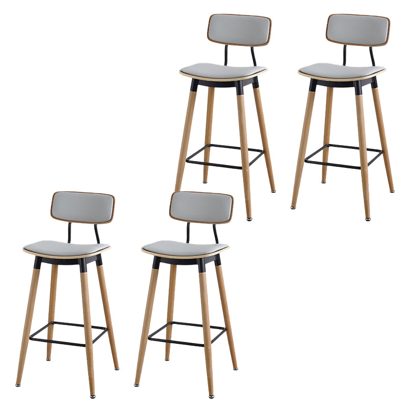 Contemporary Low Back Saddle Seat Bar Stools with Metal Base