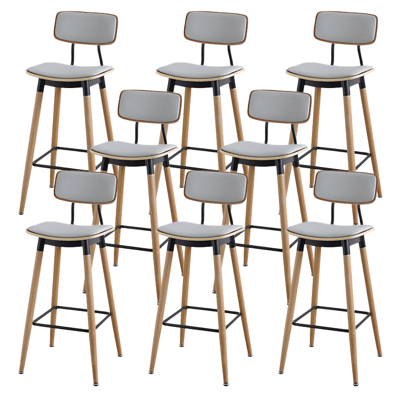 Contemporary Low Back Saddle Seat Bar Stools with Metal Base