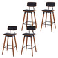 Contemporary Low Back Saddle Seat Bar Stools with Metal Base