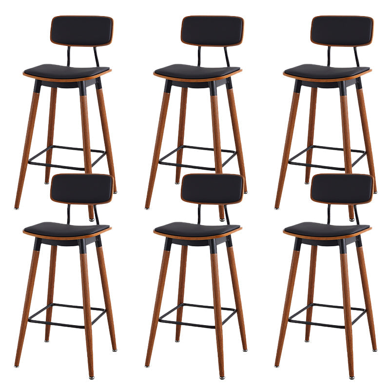 Contemporary Low Back Saddle Seat Bar Stools with Metal Base