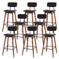 Contemporary Low Back Saddle Seat Bar Stools with Metal Base