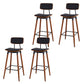 Contemporary Low Back Saddle Seat Bar Stools with Metal Base