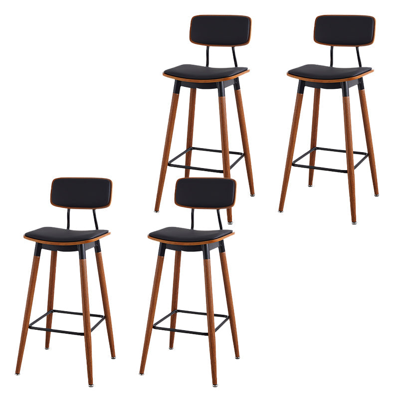 Contemporary Low Back Saddle Seat Bar Stools with Metal Base