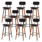 Contemporary Low Back Saddle Seat Bar Stools with Metal Base