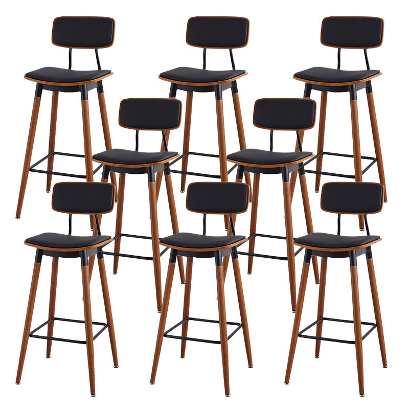 Contemporary Low Back Saddle Seat Bar Stools with Metal Base