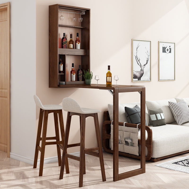 1/2/3 Pieces Folding Solid Wood Table Set for Living Room Counter Height Pub Set