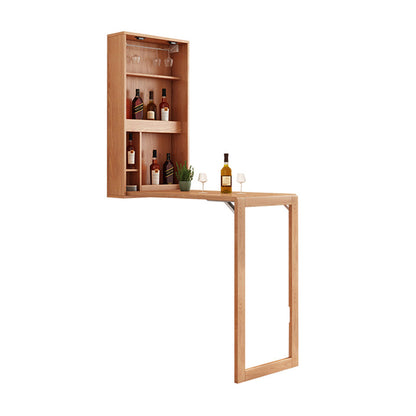 1/2/3 Pieces Folding Solid Wood Table Set for Living Room Counter Height Pub Set