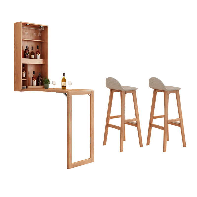 1/2/3 Pieces Folding Solid Wood Table Set for Living Room Counter Height Pub Set