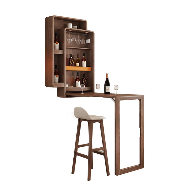 1/2/3 Pieces Folding Solid Wood Table Set for Living Room Counter Height Pub Set