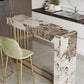 1/3 Pieces Glam Rectangle Sintered Stone Counter Table with High Stools