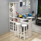 Wood Rectangular Contemporary Bar Stool and Table Set and 3 Pieces