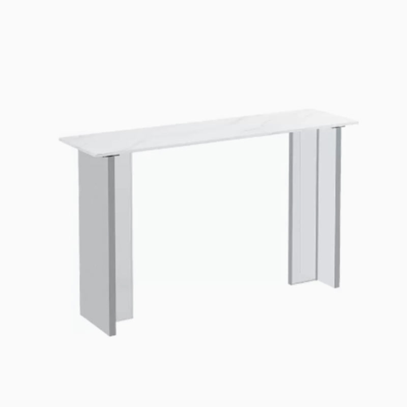 Modem & Contemporary Stone Rectangle Pub Bar Table for Living Room White Without Chairs Clearhalo 'Bar Furniture' 'Bar Tables' 'bar_tables' 'furn' 'furn_bar_tables' 'Furniture' 'Kitchen & Dining Furniture' 7651799