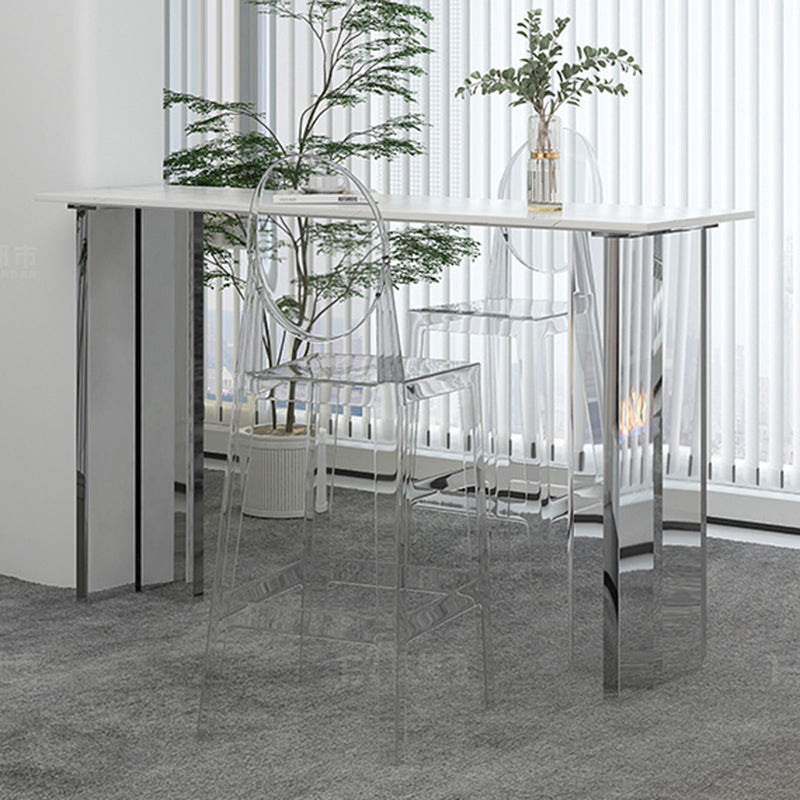 Modem & Contemporary Stone Rectangle Pub Bar Table for Living Room Clearhalo 'Bar Furniture' 'Bar Tables' 'bar_tables' 'furn' 'furn_bar_tables' 'Furniture' 'Kitchen & Dining Furniture' 7651807