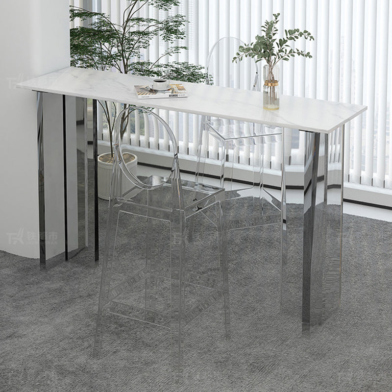 Modem & Contemporary Stone Rectangle Pub Bar Table for Living Room Clearhalo 'Bar Furniture' 'Bar Tables' 'bar_tables' 'furn' 'furn_bar_tables' 'Furniture' 'Kitchen & Dining Furniture' 7651809