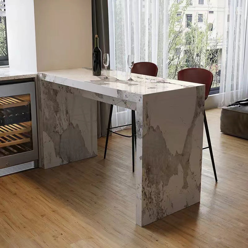 Modern Style Rectangle Stone Bistro Bar Desk Table for Living Room Clearhalo 'Bar Furniture' 'Bar Tables' 'bar_tables' 'furn' 'furn_bar_tables' 'Furniture' 'Kitchen & Dining Furniture' 7651869