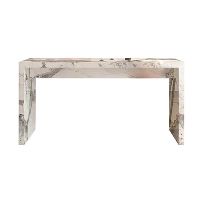 Modern Style Rectangle Stone Bistro Bar Desk Table for Living Room Grey Without Chairs Clearhalo 'Bar Furniture' 'Bar Tables' 'bar_tables' 'furn' 'furn_bar_tables' 'Furniture' 'Kitchen & Dining Furniture' 7651870