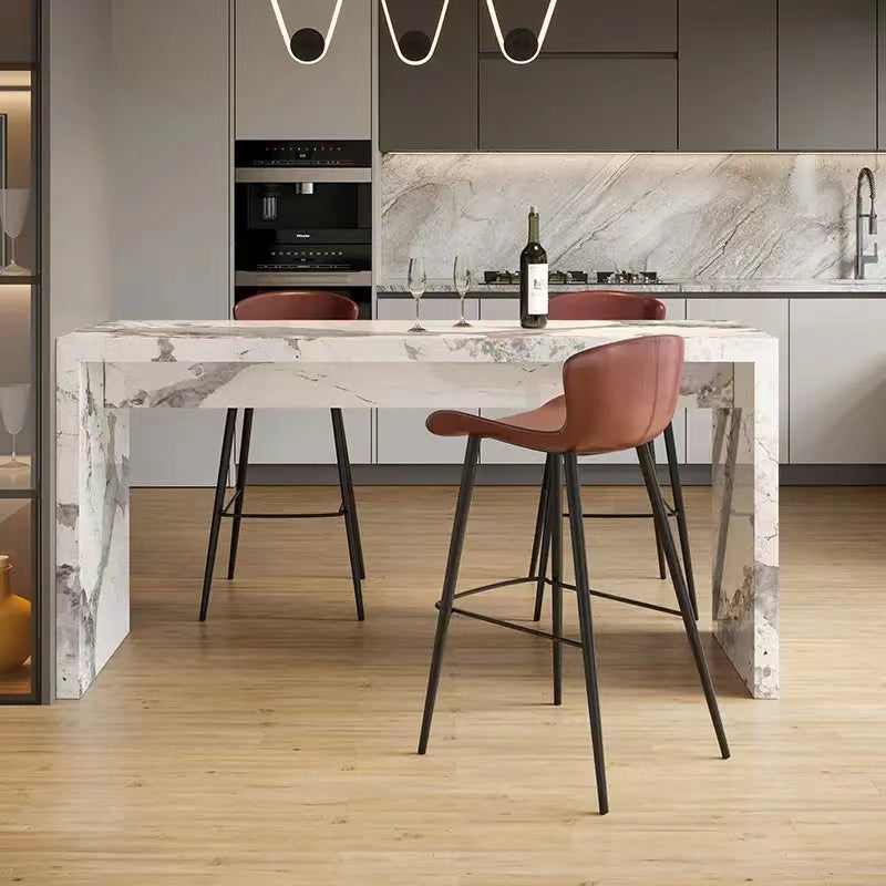 Modern Style Rectangle Stone Bistro Bar Desk Table for Living Room Clearhalo 'Bar Furniture' 'Bar Tables' 'bar_tables' 'furn' 'furn_bar_tables' 'Furniture' 'Kitchen & Dining Furniture' 7651872