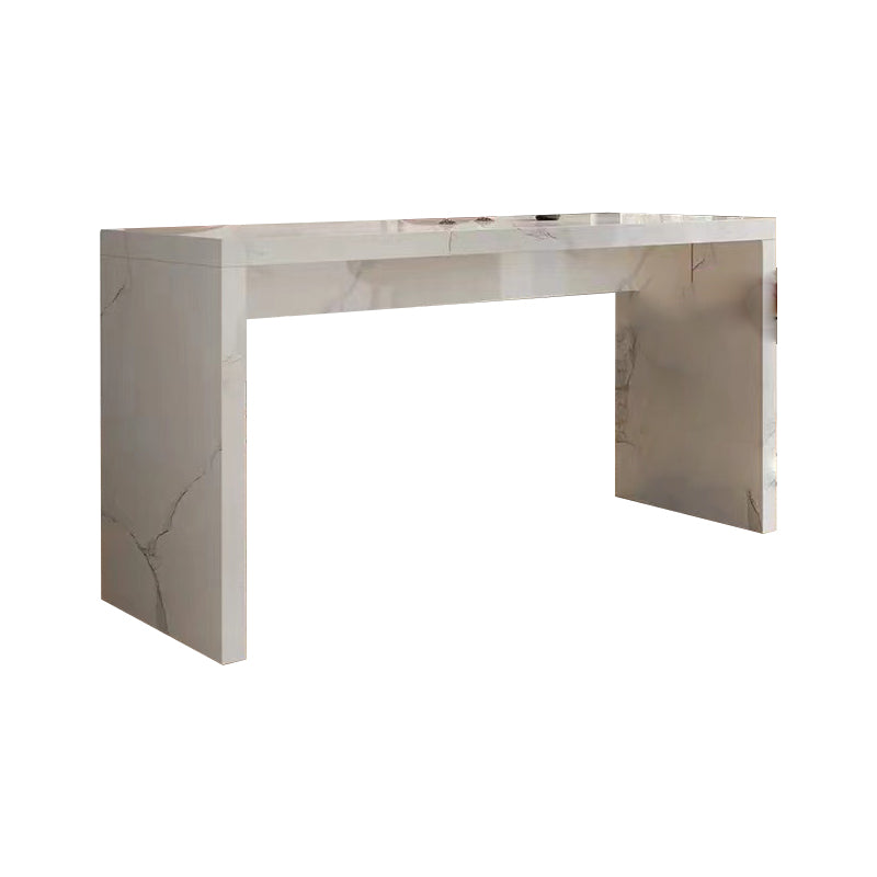Modern Style Rectangle Stone Bistro Bar Desk Table for Living Room Gloss White Without Chairs Clearhalo 'Bar Furniture' 'Bar Tables' 'bar_tables' 'furn' 'furn_bar_tables' 'Furniture' 'Kitchen & Dining Furniture' 7651873