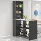 Modern Style Stone Rectangle Bistro Bar Desk Table for Living Room 47.2"L x 23.6"W x 39.4"H Grey Without Chairs Clearhalo 'Bar Furniture' 'Bar Tables' 'bar_tables' 'furn' 'furn_bar_tables' 'Furniture' 'Kitchen & Dining Furniture' 7651914