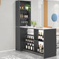 Modern Style Stone Rectangle Bistro Bar Desk Table for Living Room 70.9"L x 23.6"W x 39.4"H Grey Without Chairs Clearhalo 'Bar Furniture' 'Bar Tables' 'bar_tables' 'furn' 'furn_bar_tables' 'Furniture' 'Kitchen & Dining Furniture' 7651919