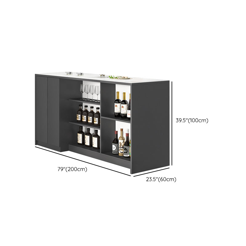 Modern Style Stone Rectangle Bistro Bar Desk Table for Living Room Clearhalo 'Bar Furniture' 'Bar Tables' 'bar_tables' 'furn' 'furn_bar_tables' 'Furniture' 'Kitchen & Dining Furniture' 7651942