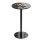 Modem & Contemporary Metal Round Bar Wine Table for Living Room 23.6"L x 23.6"W x 40.2"H Black Without Chairs Clearhalo 'Bar Furniture' 'Bar Tables' 'bar_tables' 'furn' 'furn_bar_tables' 'Furniture' 'Kitchen & Dining Furniture' 7651961