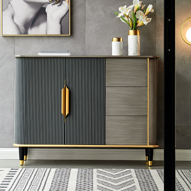 Armadi in stile glam a buffet a buffet ingegnerizzato in legno a buffet con 3-cassetti