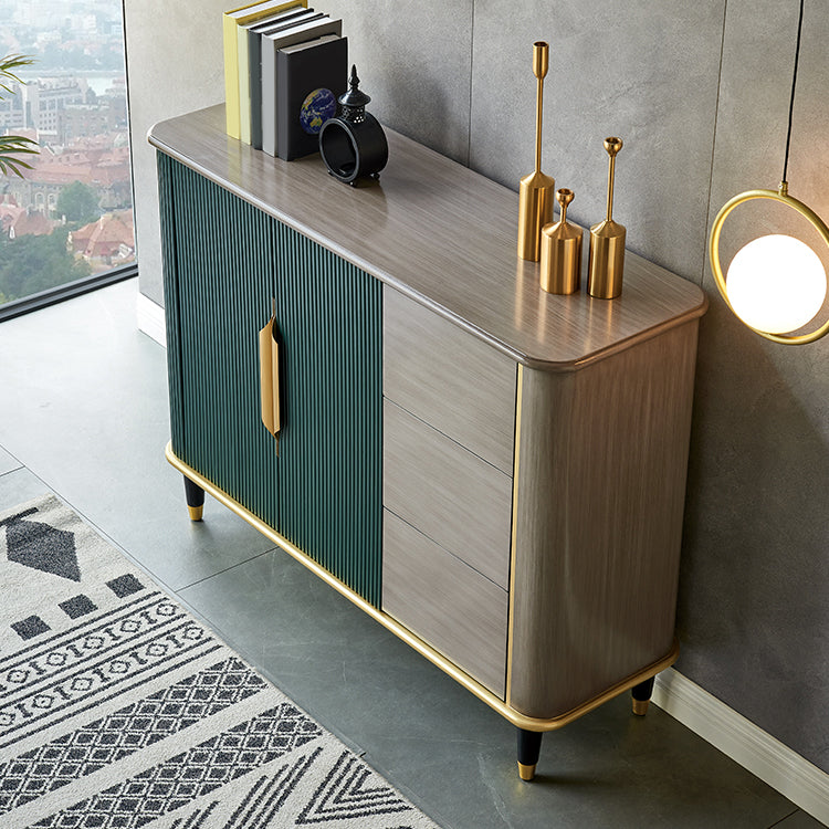 Armadi in stile glam a buffet a buffet ingegnerizzato in legno a buffet con 3-cassetti