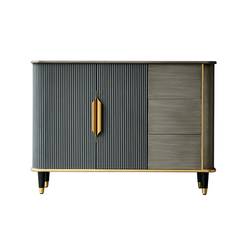 Armadi in stile glam a buffet a buffet ingegnerizzato in legno a buffet con 3-cassetti