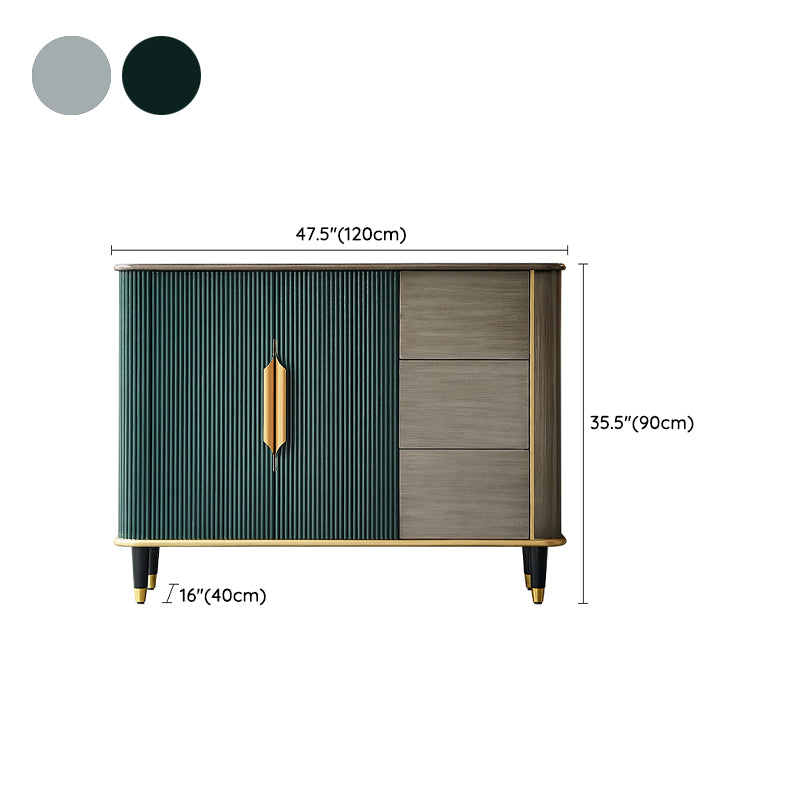 Armadi in stile glam a buffet a buffet ingegnerizzato in legno a buffet con 3-cassetti