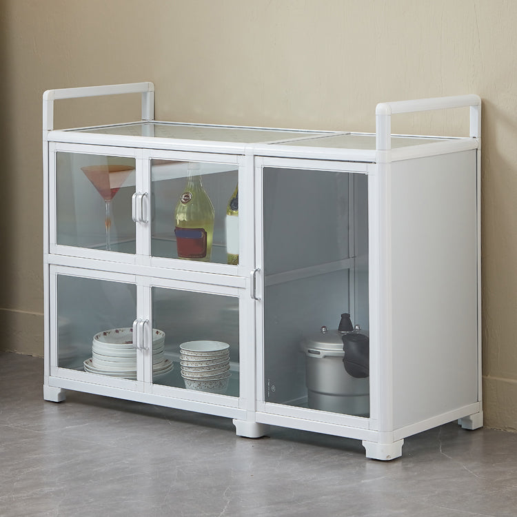 Hedendaagse metalen sideboard glazen buffettafel voor woonkamer