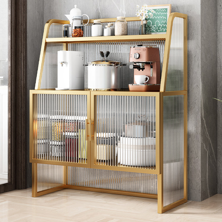 Glam Glass Doors Sideboard Cabinet Dining Room Metallic Credenza Gold Clearhalo 'buffet_sideboard' 'Buffets & Sideboards' 'furn' 'furn_buffet_sideboard' 'Furniture' 'Kitchen & Dining Furniture' 7652250