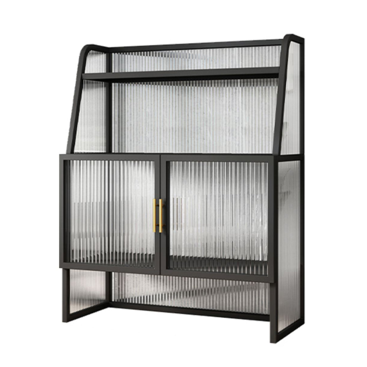 Glam Glass Doors Sideboard Cabinet Dining Room Metallic Credenza Clearhalo 'buffet_sideboard' 'Buffets & Sideboards' 'furn' 'furn_buffet_sideboard' 'Furniture' 'Kitchen & Dining Furniture' 7652251