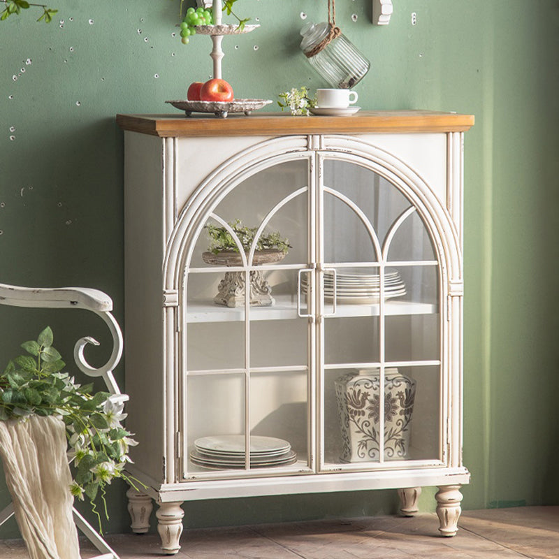 Traditional Display Stand Solid Wood Glass Doors Hutch Cabinet for Bedroom 31"L x 14"W x 41"H White Clearhalo 'Display & China Cabinets' 'display_china_cabinets' 'furn' 'furn_display_china_cabinets' 'Furniture' 'Kitchen & Dining Furniture' 7652301